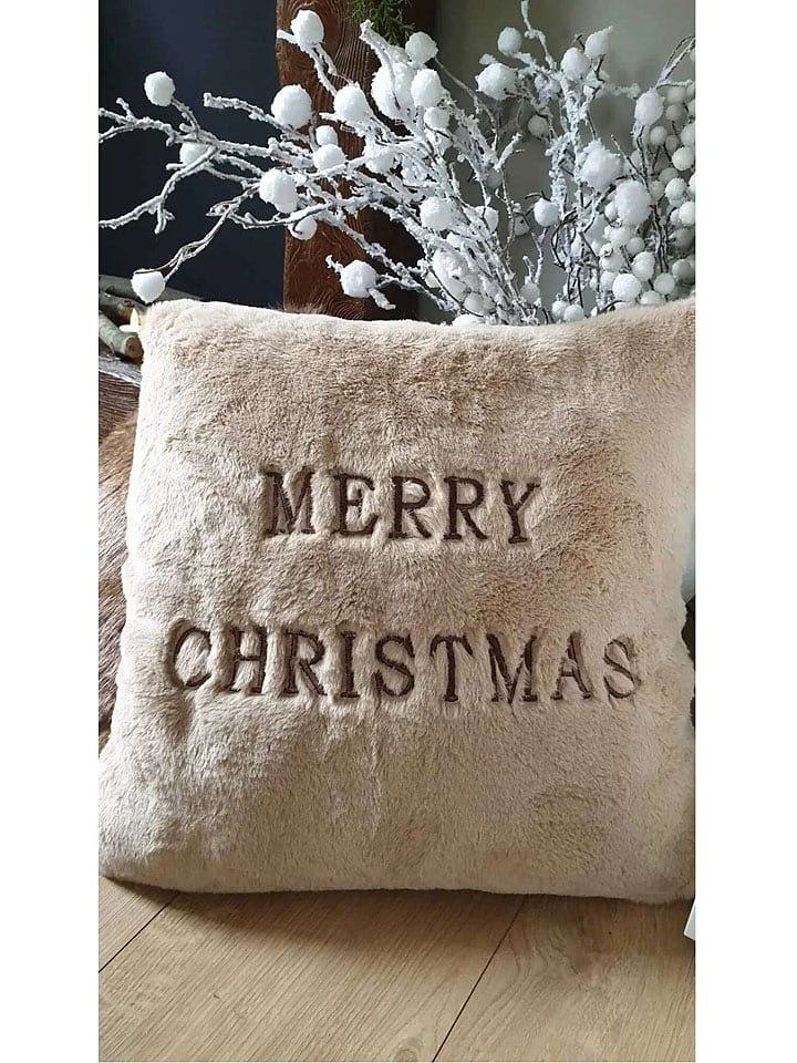 Colourful Cotton Poduszka w kolorze beżowym rozmiar: 43x43 cm