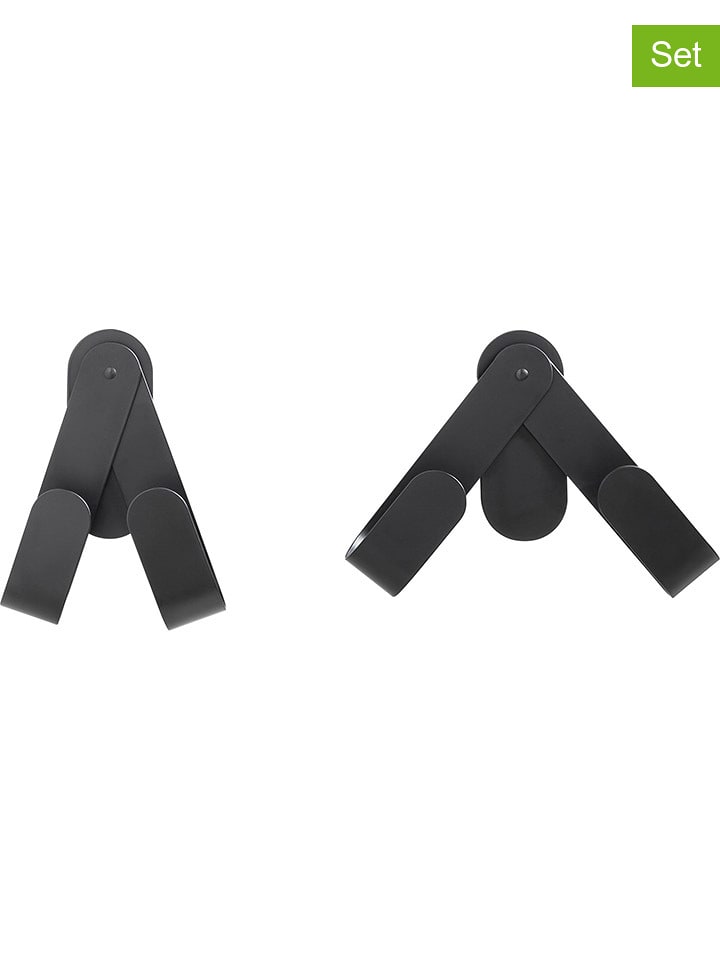 heine home Haczyki (2 szt.) w kolorze czarnym - 5 x 18 x 6,5 cm rozmiar: onesize