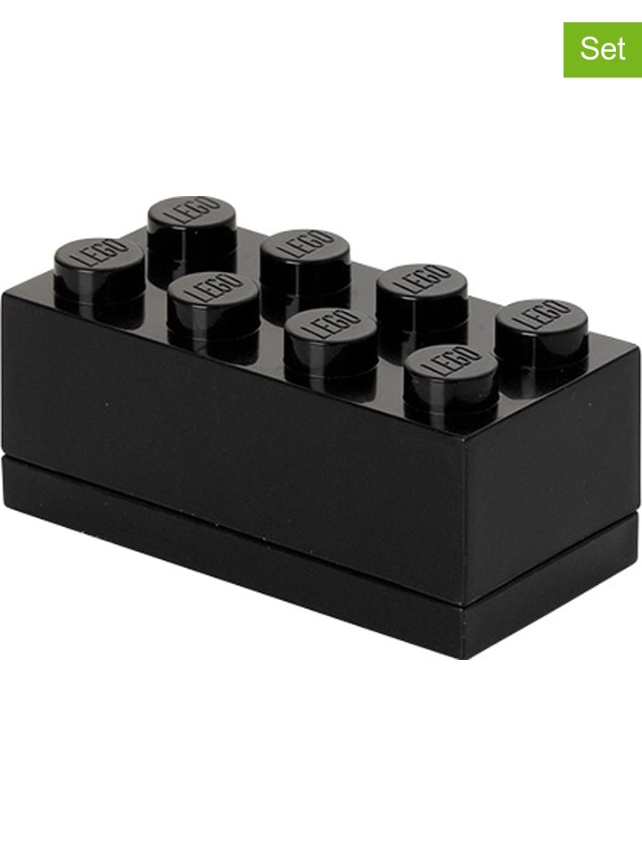 LEGO Pojemniki (3 szt.) "Mini 8" w kolorze czarnym - 9,2 x 4,3 x 4,6 cm rozmiar: onesize