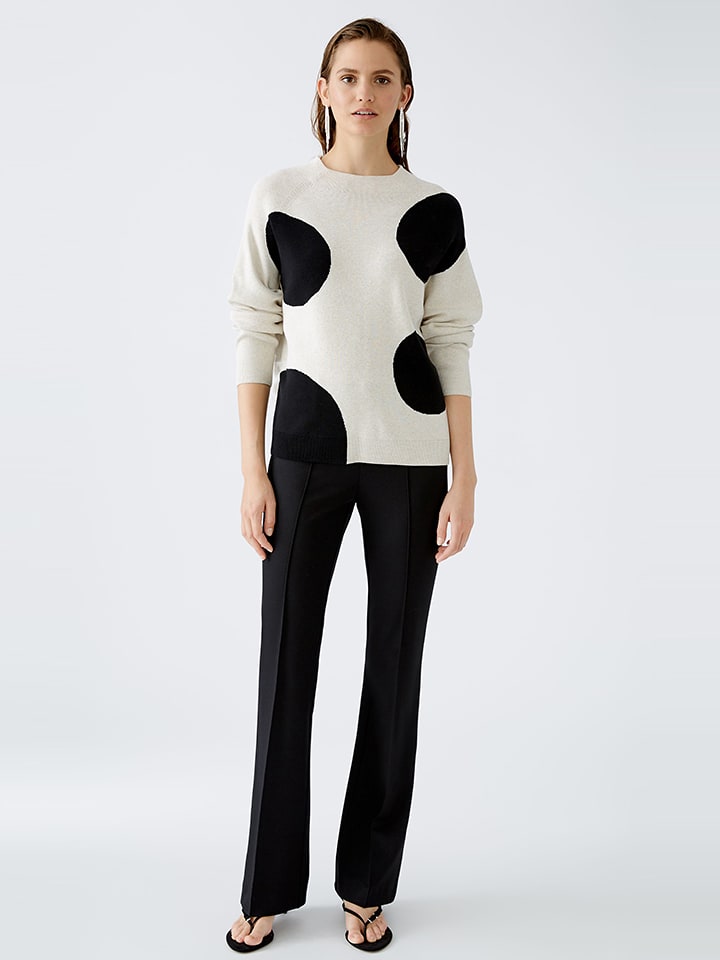 Oui Sweter w kolorze biało-czarnym rozmiar: 42