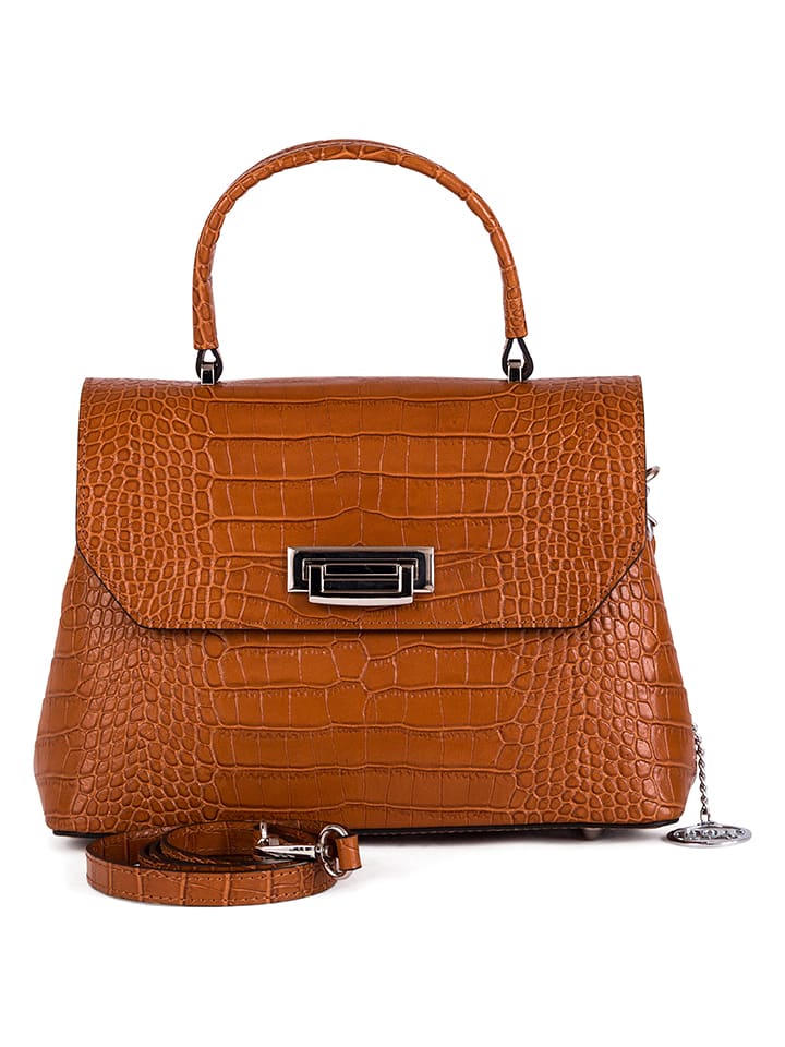 Mia Tomazzi Skórzana torebka "Tintoretto" w kolorze jasnobrązowym - 28 x 20 x 12 cm rozmiar: onesize