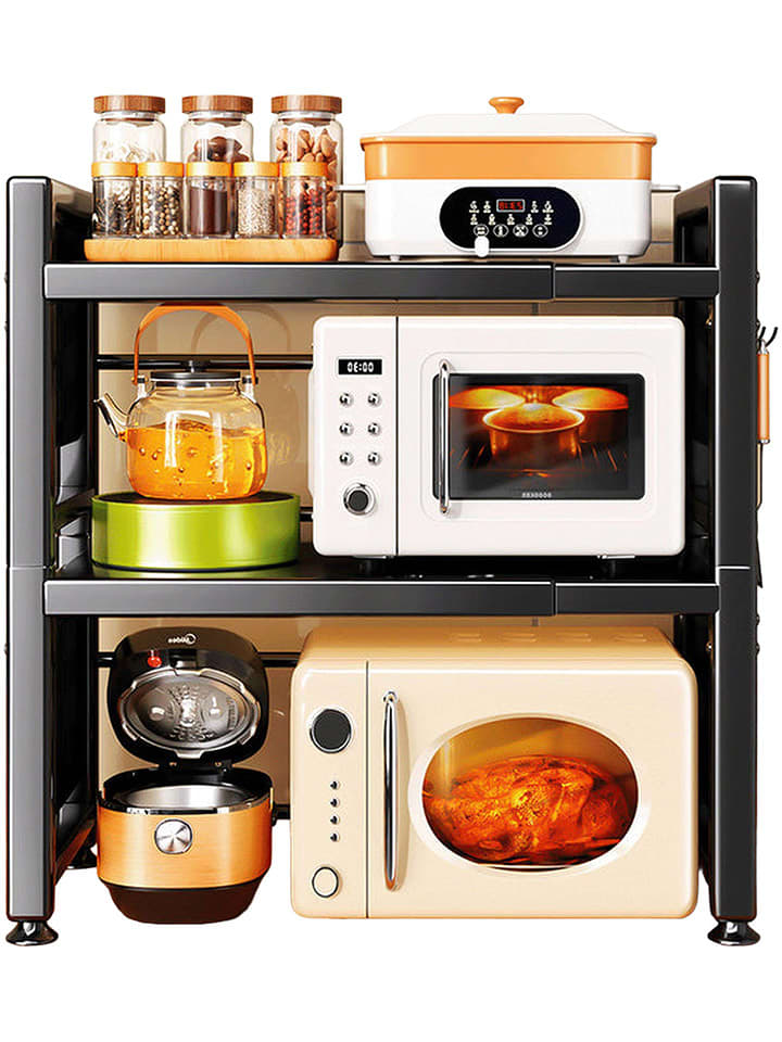 Joybos Półka kuchenna w kolorze czarnym - 67 x 80,5 x 12,6 cm rozmiar: onesize