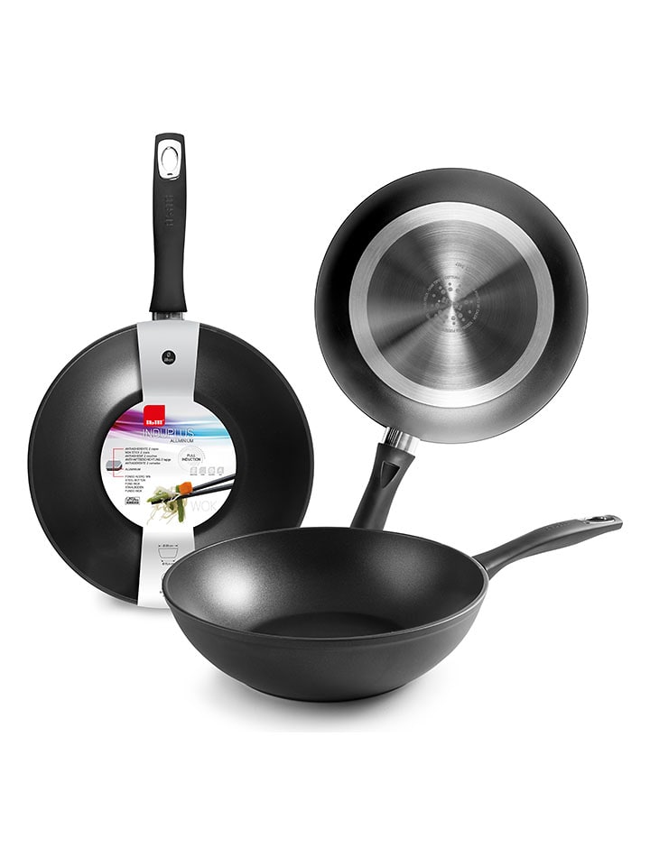 Ibili Patelnia wok "New Induplus" w kolorze czarnym - Ø 28 cm rozmiar: onesize