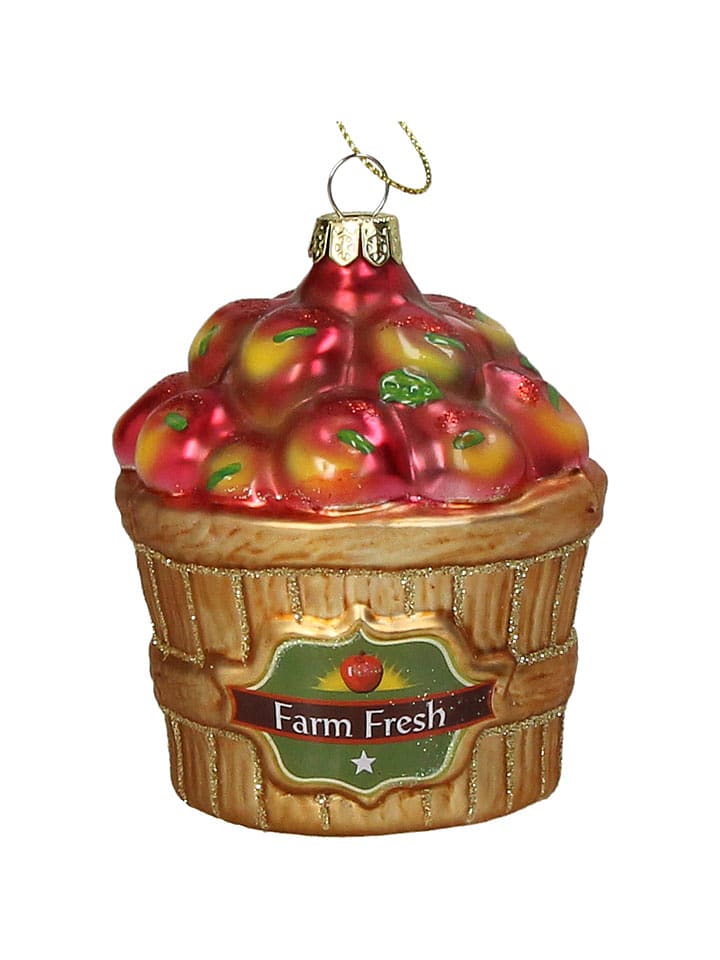 Kersten Ozdoba choinkowa "Apple Crate" w kolorze złoto-czerwonym - wys. 9,5 cm rozmiar: onesize