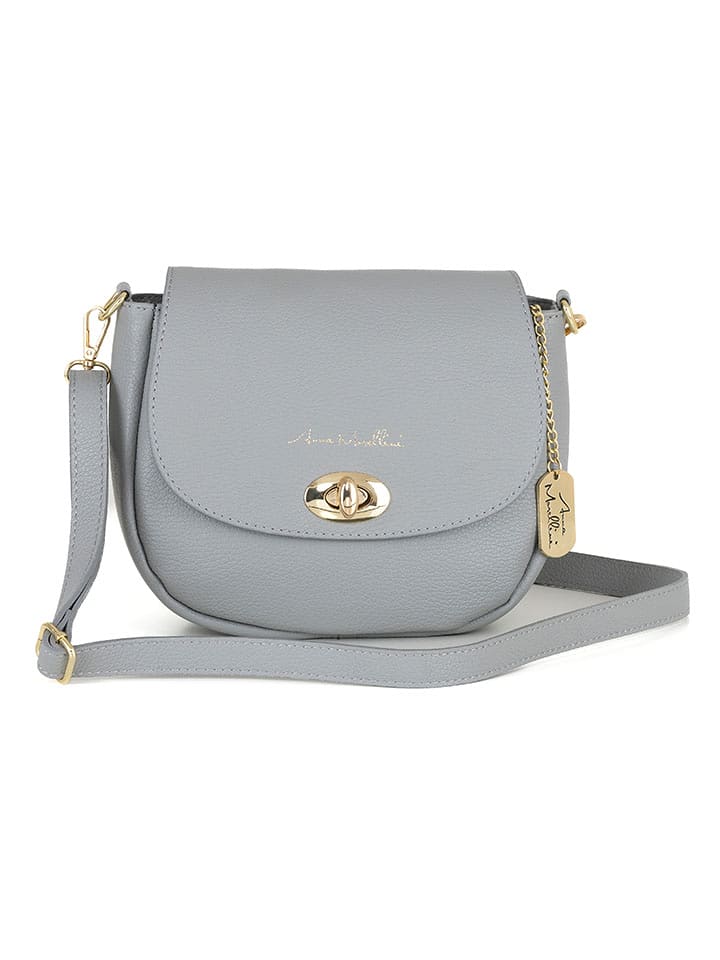 Anna Morellini Skórzana torebka "Iseppa" w kolorze szarym - 24 x 21 x 9 cm rozmiar: onesize