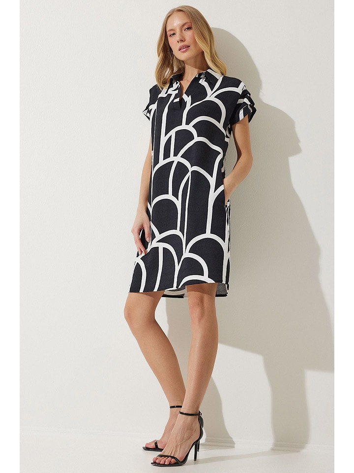 Happiness Istanbul Sukienka w kolorze czarno-białym rozmiar: 38