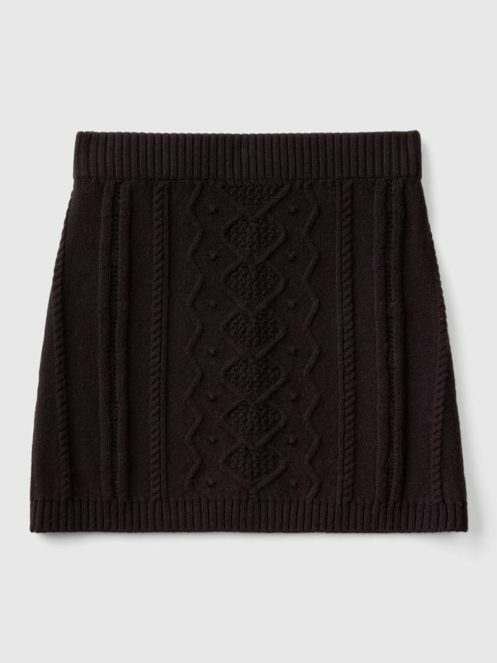 Benetton Spódnica dzianinowa w kolorze czarnym rozmiar: 130