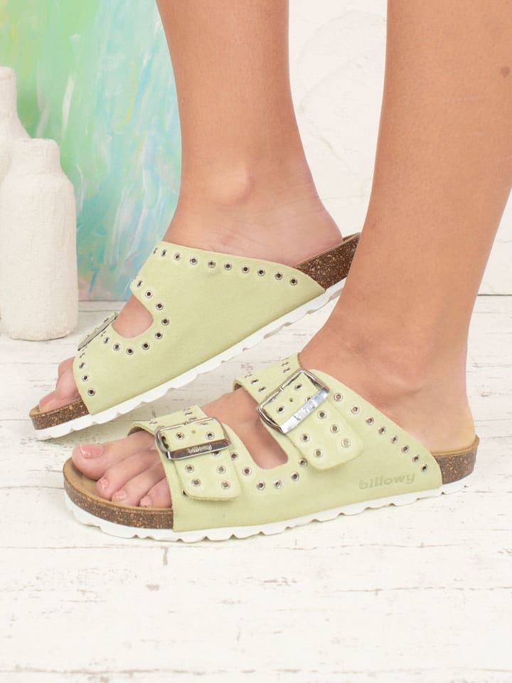 billowy Skórzane klapki w kolorze jasnozielonym rozmiar: 40