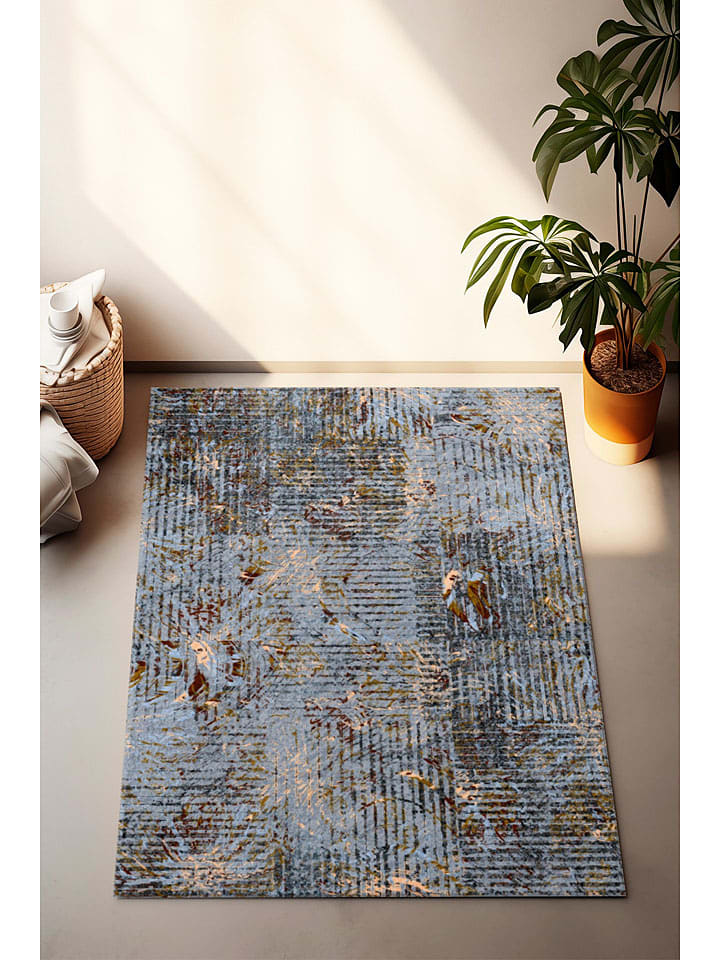 Mioli Dywan w kolorze błękitno-kremowo-brązowym rozmiar: 80x150 cm