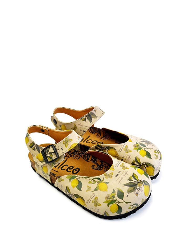 Calceo Półsandały w kolorze kremowym ze wzorem rozmiar: 39