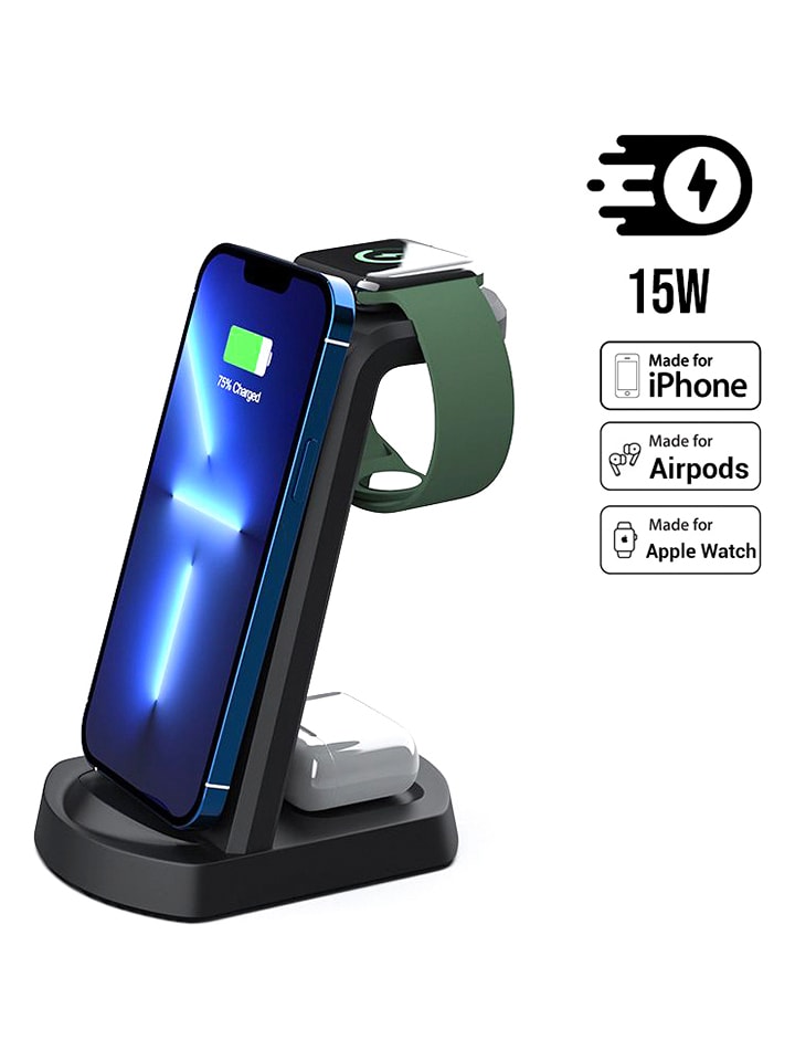 SWEET ACCESS Stacja ładująca 3w1 w kolorze czarnym rozmiar: onesize