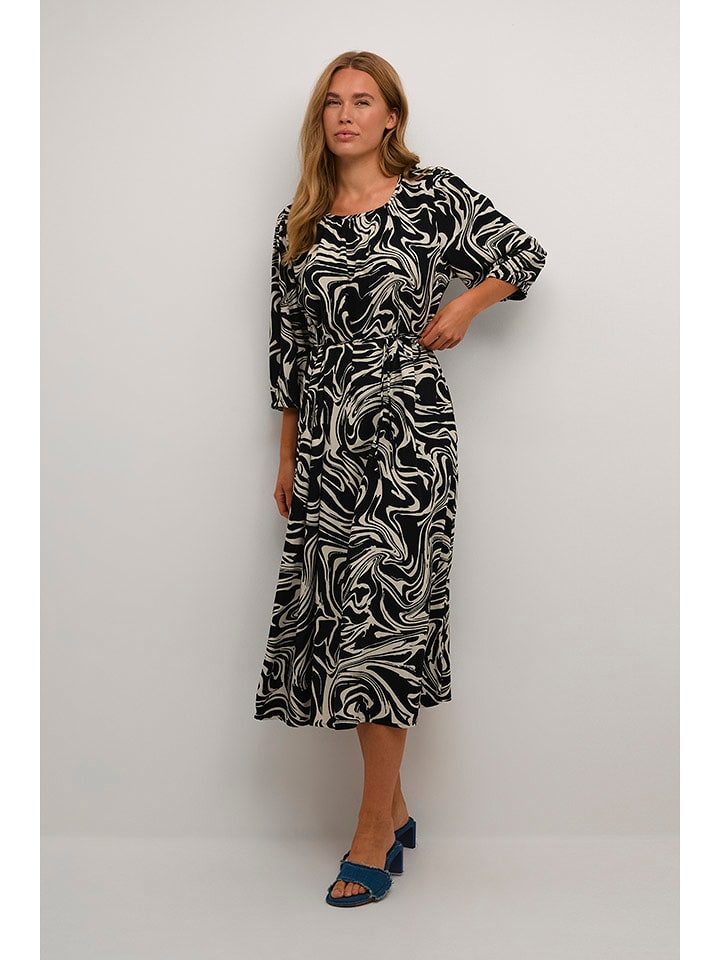 Kaffe Sukienka w kolorze czarno-kremowym rozmiar: 40
