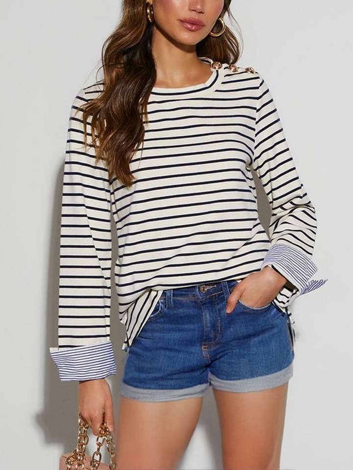 LA Angels Bluza w kolorze kremowo-granatowym rozmiar: L