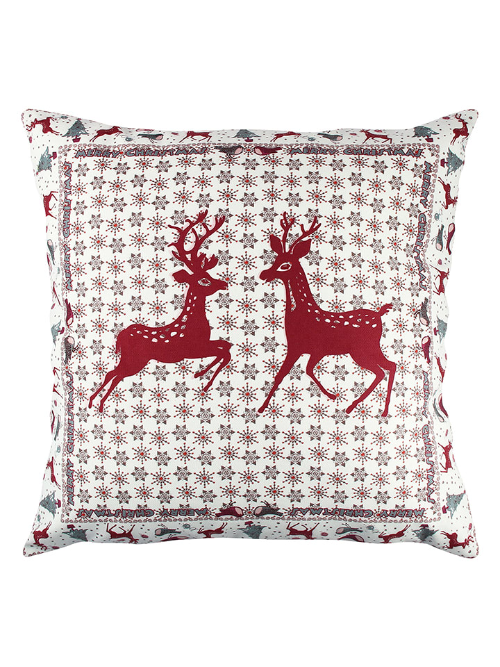 Colorful Cotton Poduszka w kolorze czerwono-białym rozmiar: 43x43 cm