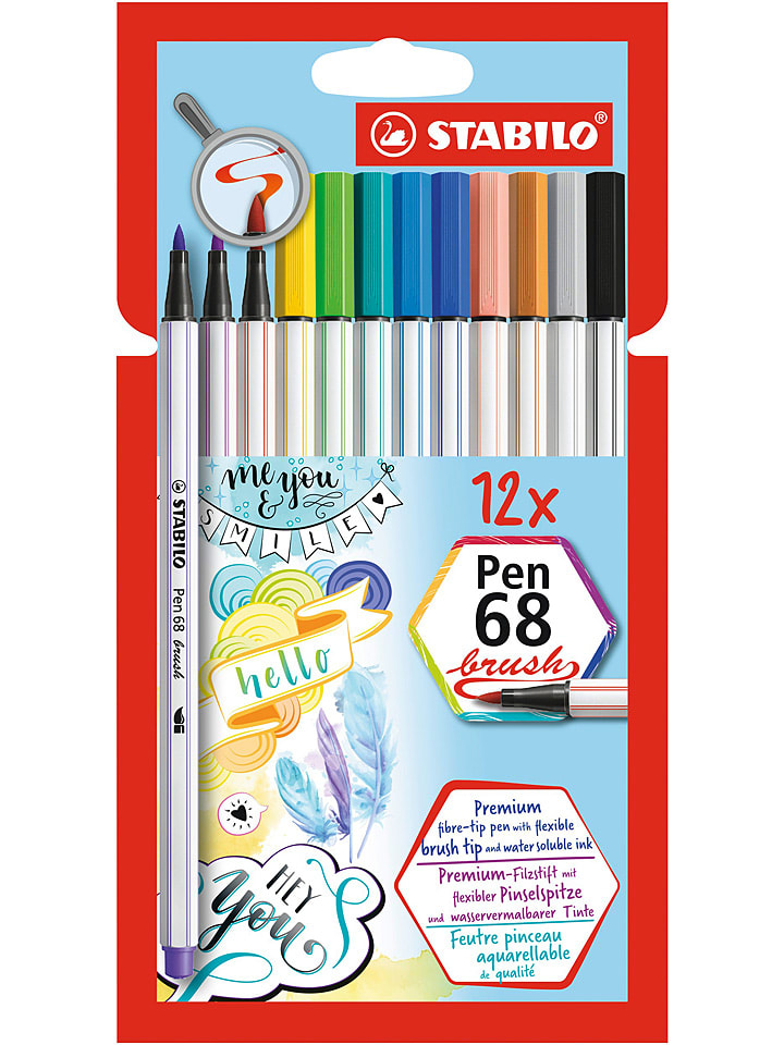 STABILO Mazaki (12 szt.) "Pen 68 Brush" rozmiar: onesize