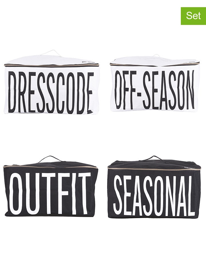 TINTEUNICHE Torby (4 szt.) w kolorze czarno-białym - 50 x 27 x 40 cm rozmiar: onesize