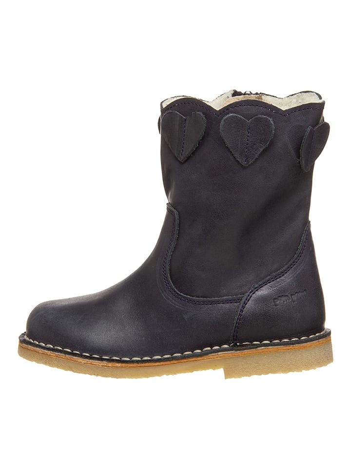 POM POM Skórzane botki zimowe w kolorze granatowym rozmiar: 39