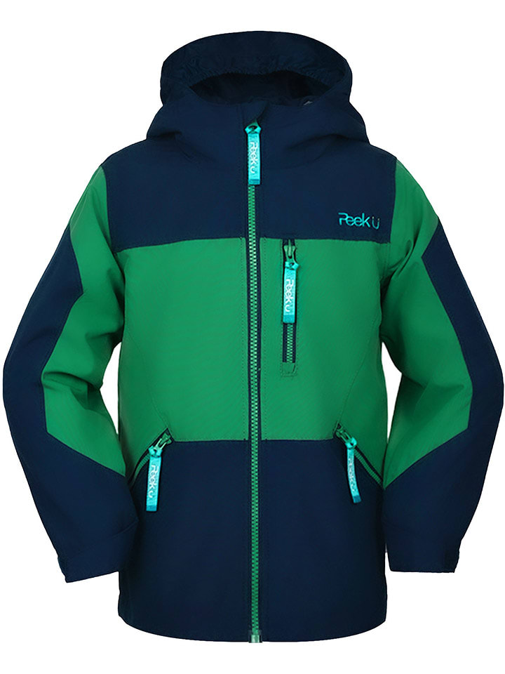 Peek U Kurtka przeciwdeszczowa "Axel" w kolorze zielono-granatowym rozmiar: 122