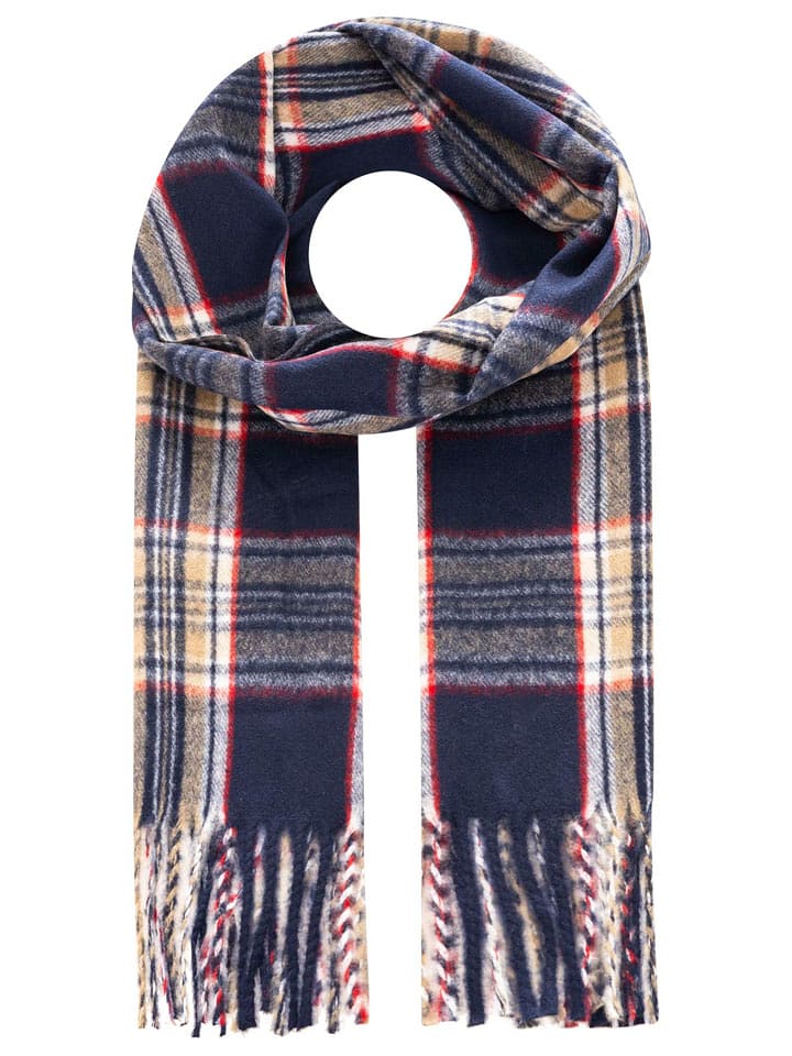 Zwillingsherz Szal w kolorze granatowo-czerwono-beżowym rozmiar: onesize