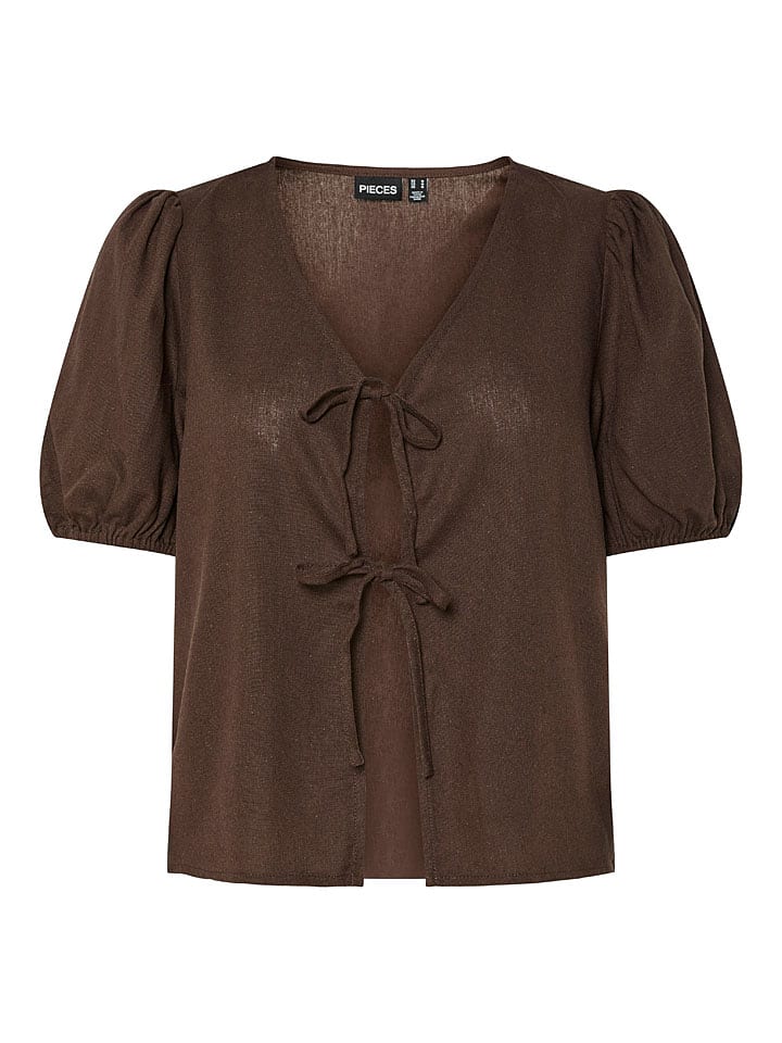 Pieces Top "Frieda" w kolorze brązowym rozmiar: XL