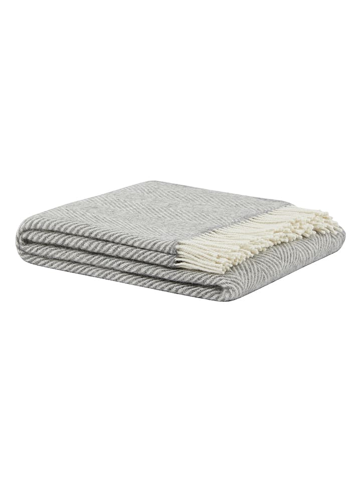 Lanerossi Wełniany koc "Iseo Spina" w kolorze szaro-kremowym - 170 x 130 cm rozmiar: onesize