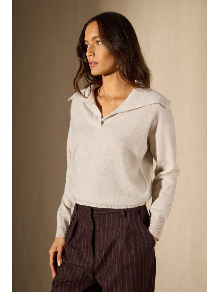 Perfect Cashmere Kaszmirowy sweter "Crimson" w kolorze kremowym rozmiar: L