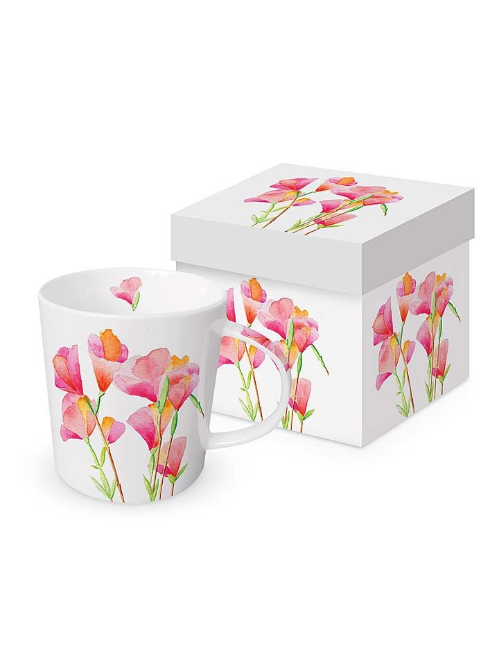 ppd Kubek jumbo "Perruches" w kolorze biało-jasnoróżowym - 400 ml rozmiar: onesize