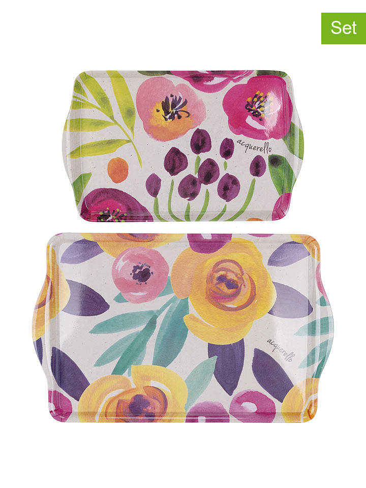 Villa d´Este Tace (2 szt.) "Acquerello" w kolorze różowo-żółtym do serwowania rozmiar: onesize