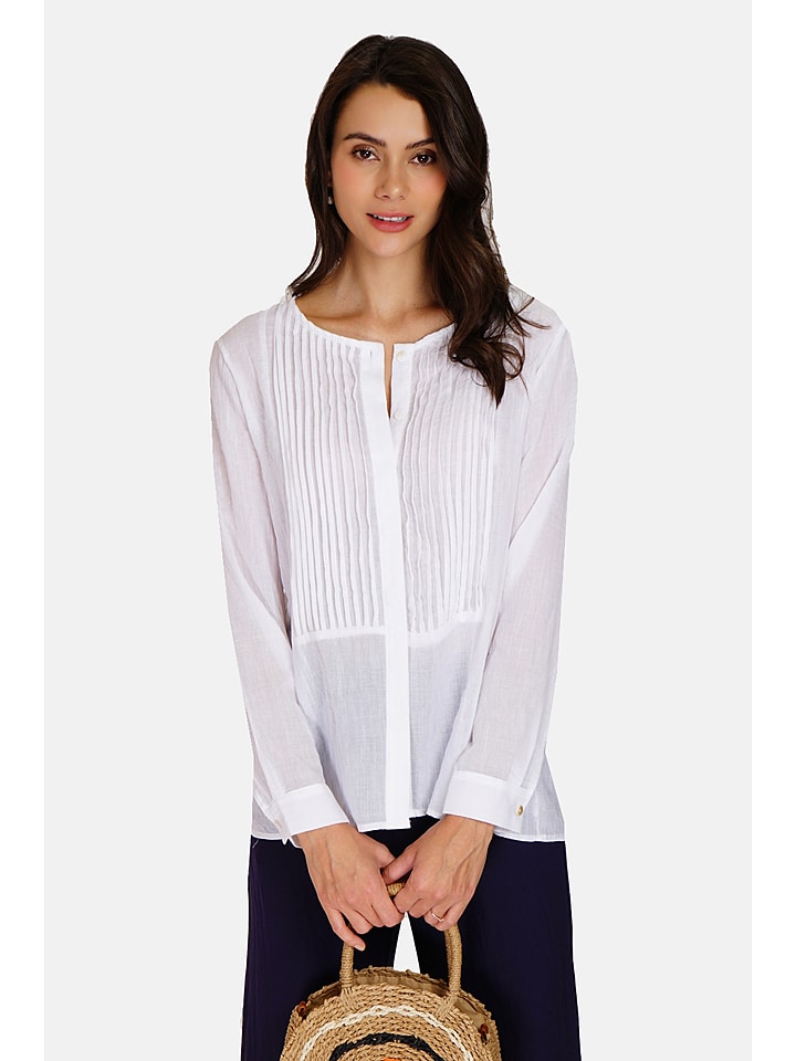 Le Jardin du Lin Lniana bluzka w kolorze białym rozmiar: 38