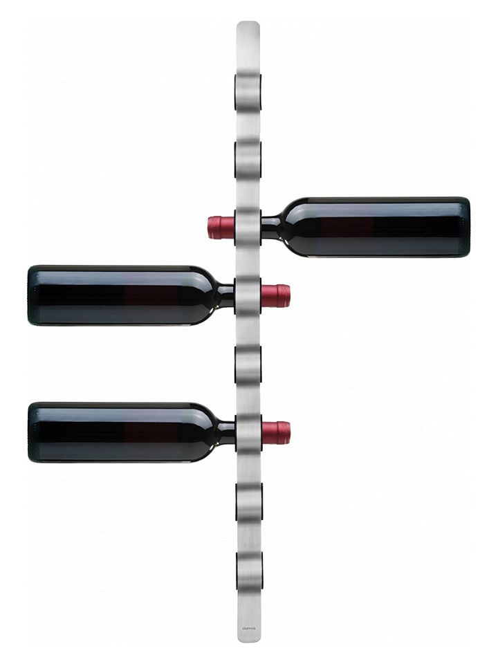 Blomus Uchwyt ścienny "Cioso" w kolorze srebrnym na butelki wina - wys. 74 cm rozmiar: onesize