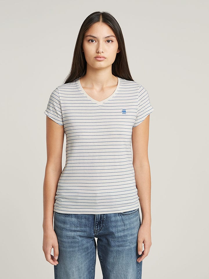 G-Star Koszulka w kolorze biało-niebieskim rozmiar: XL