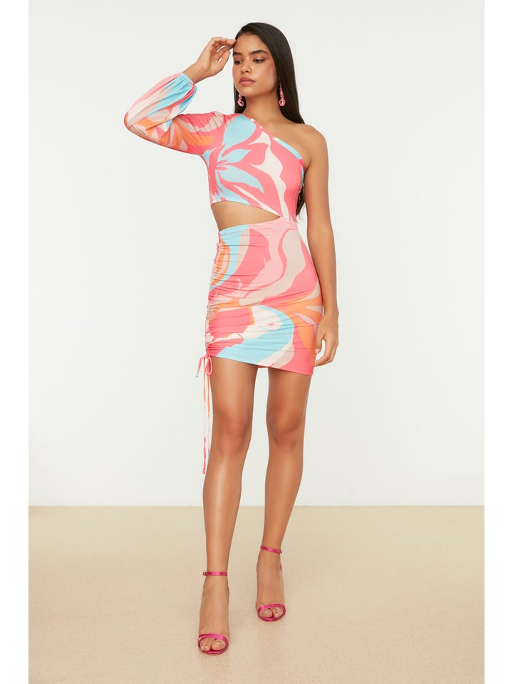 trendyol Sukienka w kolorze koralowo-turkusowym rozmiar: 36