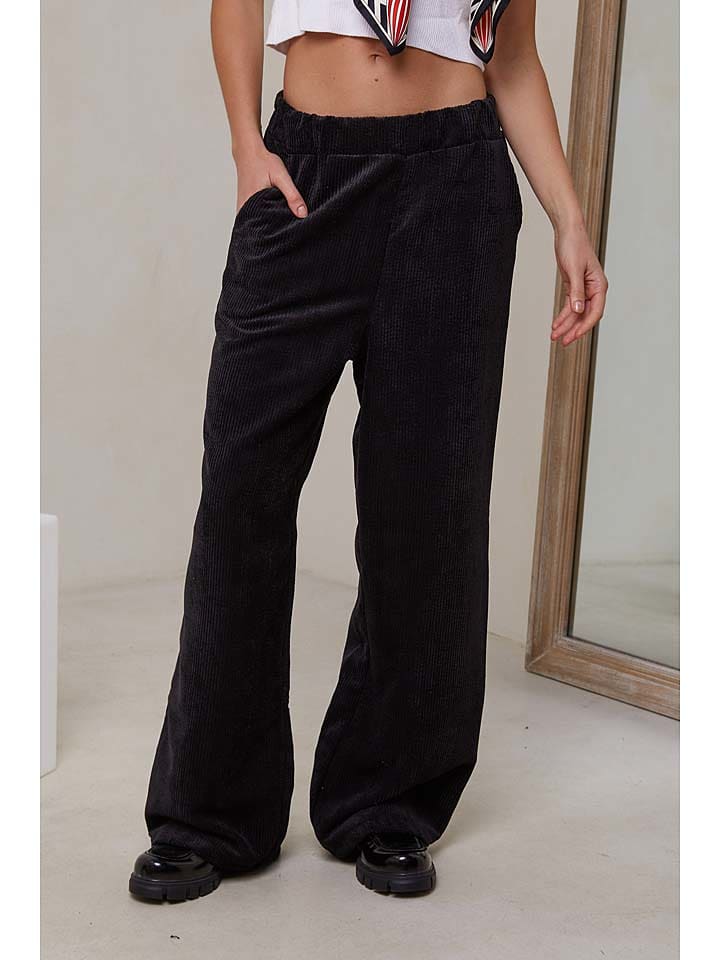 Joséfine Spodnie sztruksowe "Dael" w kolorze czarnym rozmiar: L