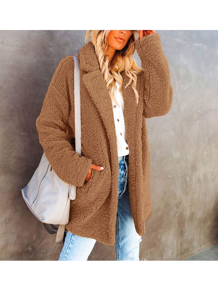 Milan Kiss Kurtka pluszowa w kolorze jasnobrązowym rozmiar: M