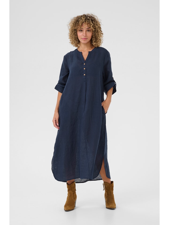 Kaffe Lniana sukienka w kolorze granatowym rozmiar: XS
