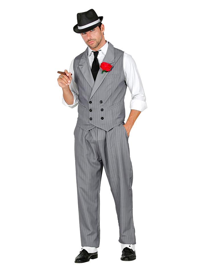 Carnival Party 3-częściowy kostium "Gangster" w kolorze szarym rozmiar: XL