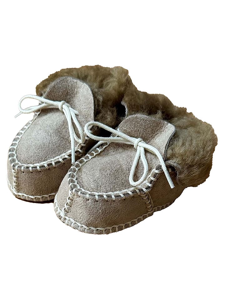 Kaiser Naturfellprodukte Skórzane mokasyny w kolorze jasnobrązowym rozmiar: 21/22