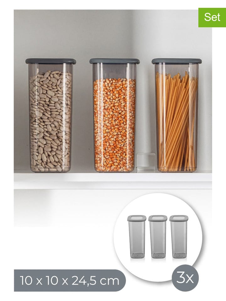 Violeta Home Pojemniki (3 szt.) w kolorze szarym - 1,75 l rozmiar: onesize