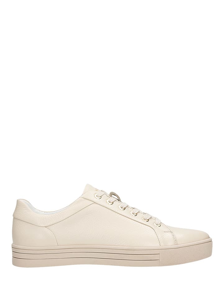 Wojas Skórzane sneakersy w kolorze beżowym rozmiar: 38