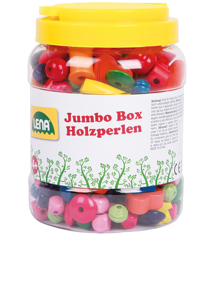 LENA Zestaw drewnianych koralików "Jumbo" - 4+ rozmiar: onesize