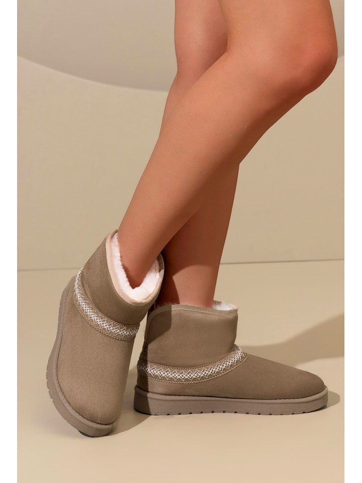 C'M Botki zimowe w kolorze khaki rozmiar: 36