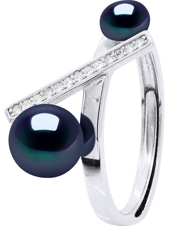 Pearline Srebrny pierścionek z perłą i cyrkoniami rozmiar: onesize