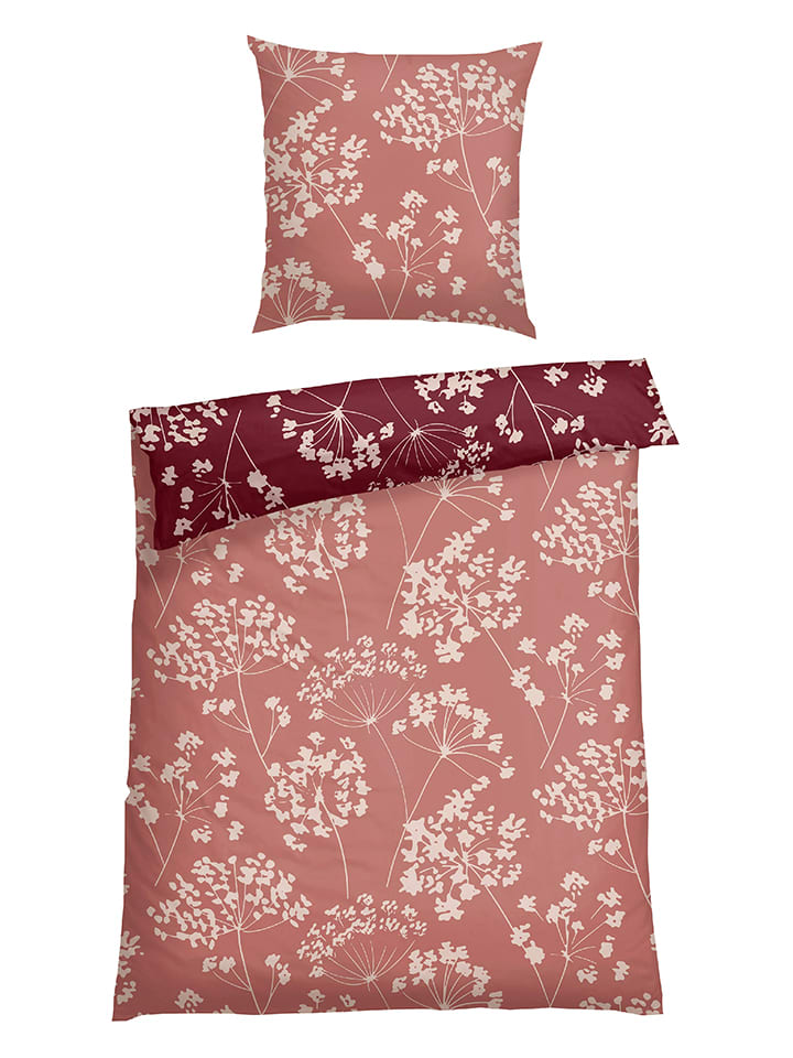 Schiesser Komplet pościeli renforcé "Alyssa" w kolorze szaroróżowym rozmiar: 135x200 cm