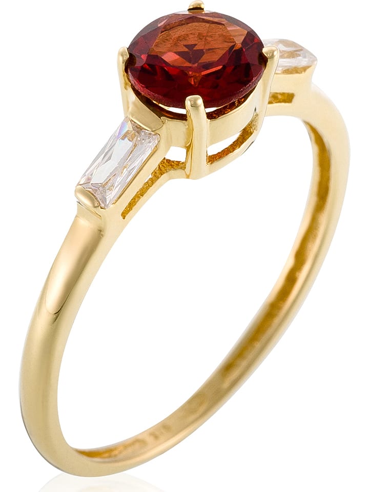 OR ÉCLAT Złoty pierścionek "Pourpre" z granatem rozmiar: 50
