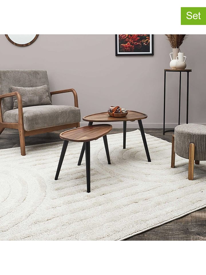 THE HOME DECO FACTORY Stoliki (2 szt.) w kolorze brązowo-czarnym rozmiar: onesize