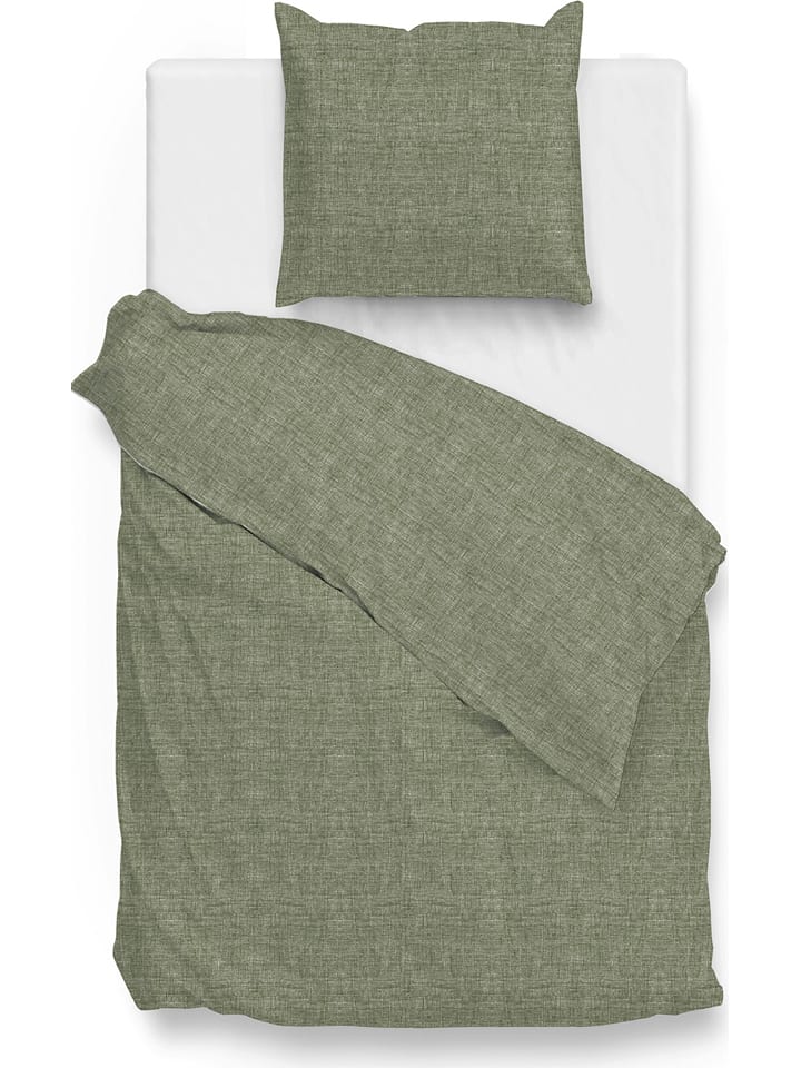 Zo!Home Komplet pościeli "Lino" w kolorze khaki rozmiar: 135x200 cm