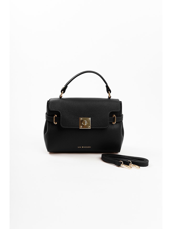Lia Biassoni Skórzana torebka w kolorze czarnym - 30 x 22 x 10 cm rozmiar: onesize