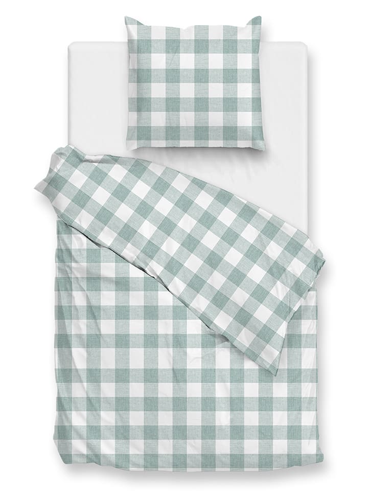 Zo!Home Komplet pościeli "Quattro di Lino" w kolorze biało-miętowym rozmiar: 260x220 cm