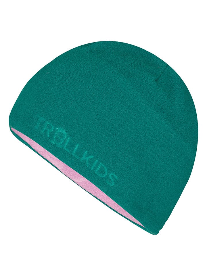 Trollkids Dwustronna czapka beanie "Finnmark" w kolorze turkusowo-fioletowym rozmiar: 52-56 cm