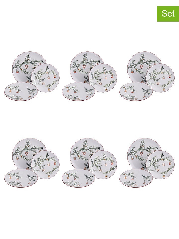 Villa d´Este 18-częściowy zestaw "Rametto" w kolorze biało-zielono-czerwonym rozmiar: onesize